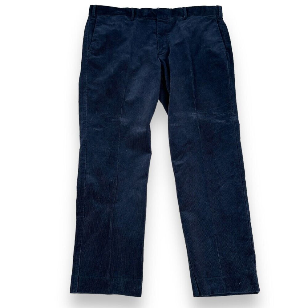 Polo Ralph Lauren Corduroy Pants Men’s 38 x 29.5 Navy Blue Blend Slim Fit Cotton